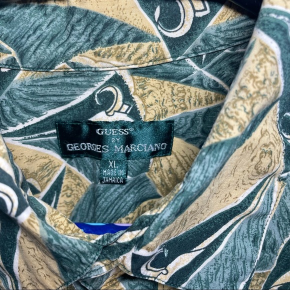 Vintage Guess By Georges Marciano Bright Abstract Button Down Shirt - Picture 4 of 11